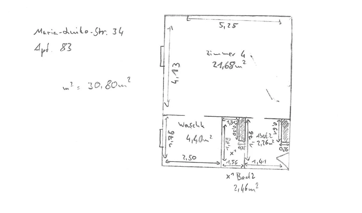 LDP Group client case Munich, Maxvorstadt: floor plan before the modernisation