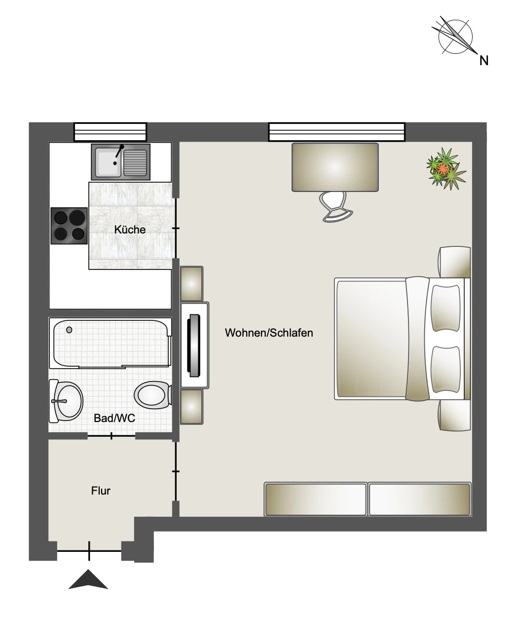 LDP Group client case Munich, Maxvorstadt: floor plan after the modernisation